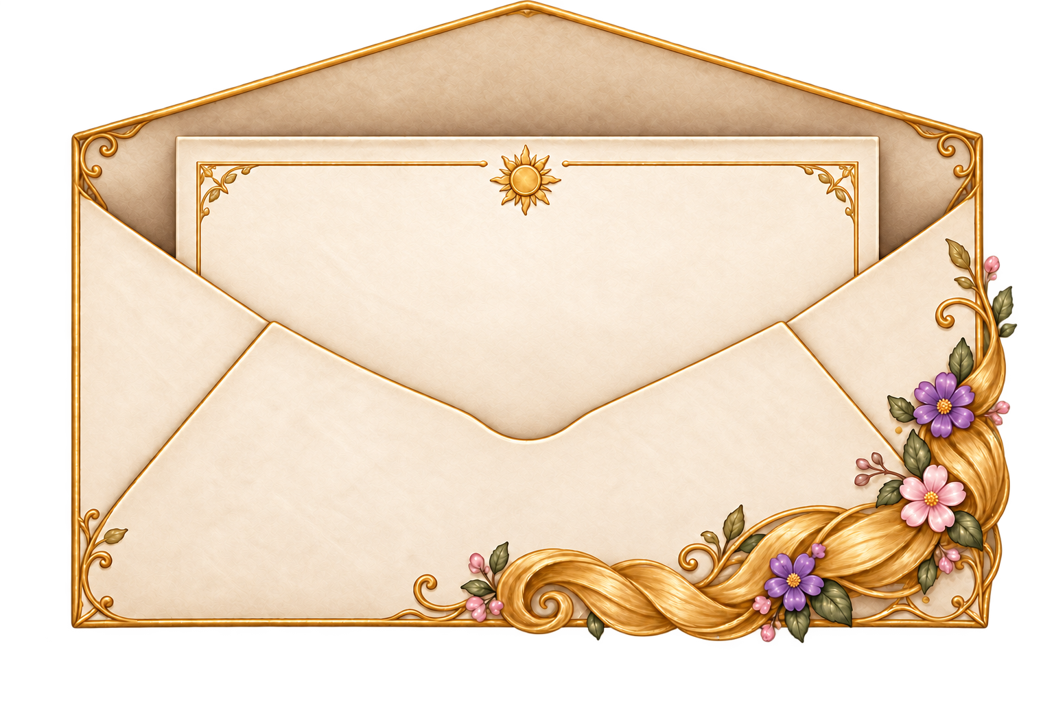 The envelope opened with an invitation card inside